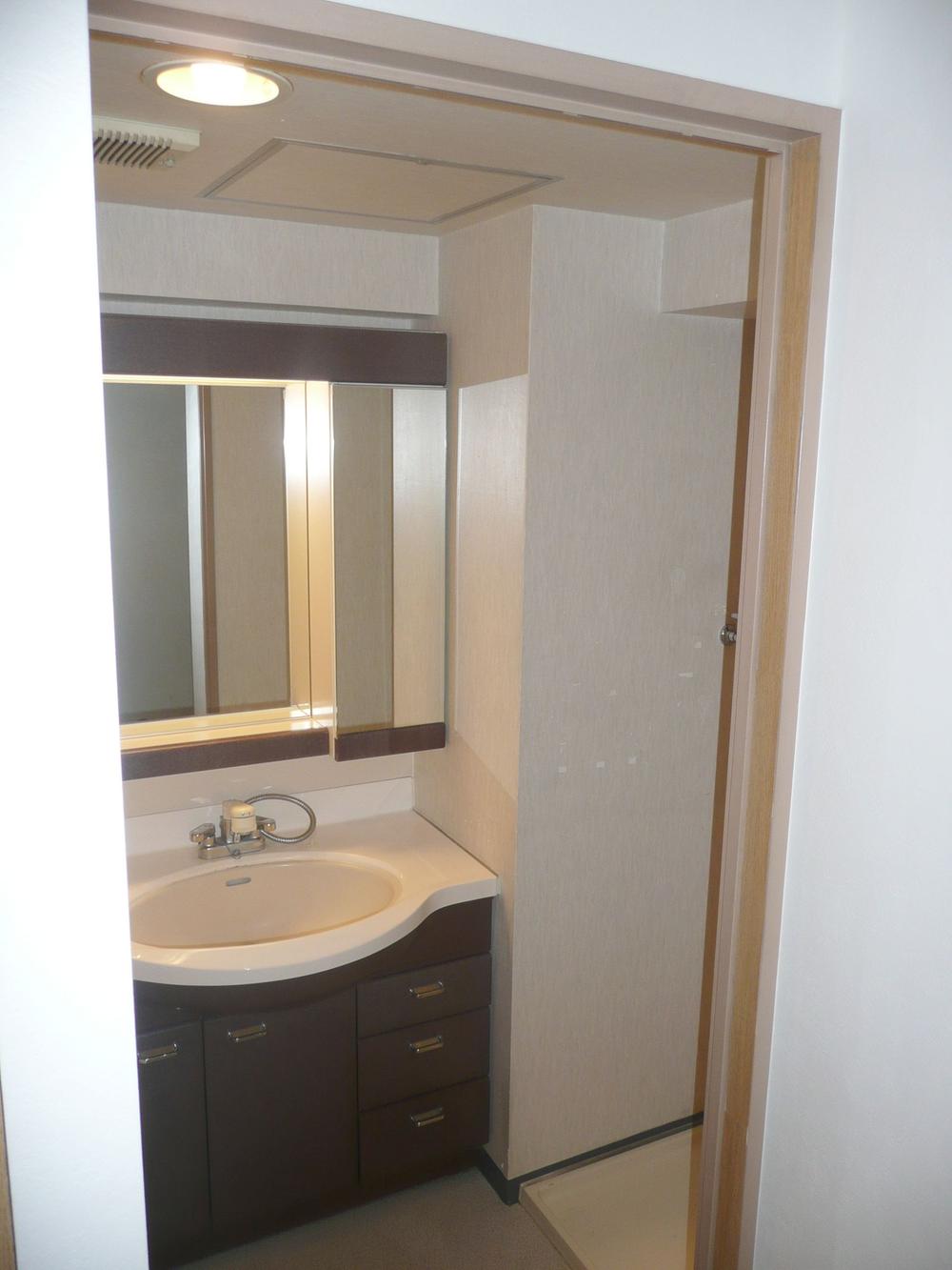 Wash basin, toilet. Bathroom vanity