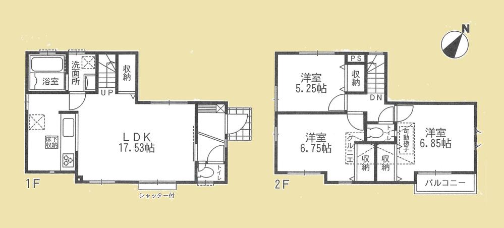 Floor plan. (3 Building), Price 56,300,000 yen, 3LDK, Land area 79.48 sq m , Building area 84.69 sq m