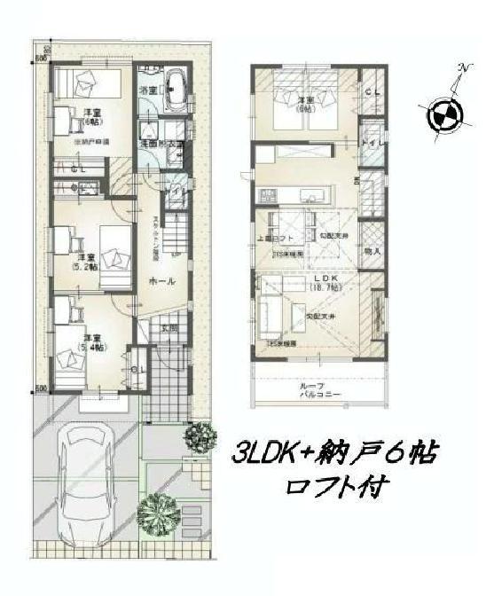 Floor plan. (B Building "), Price 77 million yen, 4LDK, Land area 101.75 sq m , Building area 96.15 sq m
