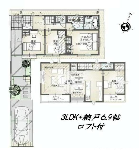 Floor plan. (C Building), Price 70,400,000 yen, 4LDK, Land area 104.08 sq m , Building area 94.4 sq m