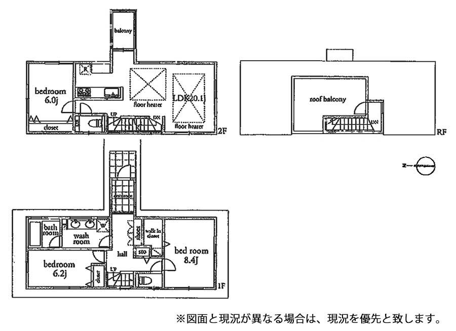 Floor plan. 74,800,000 yen, 3LDK, Land area 105.06 sq m , Building area 104.62 sq m