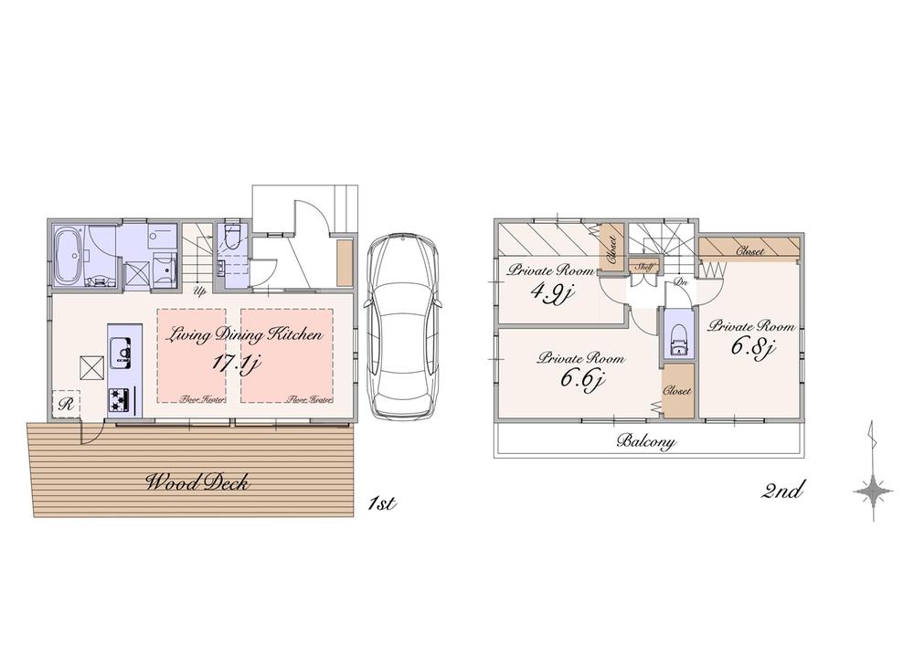 Floor plan. (A No. etc.), Price 66,900,000 yen, 3LDK, Land area 100.07 sq m , Building area 80.02 sq m