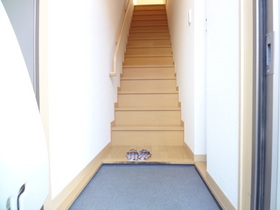 Entrance. It is a maisonette