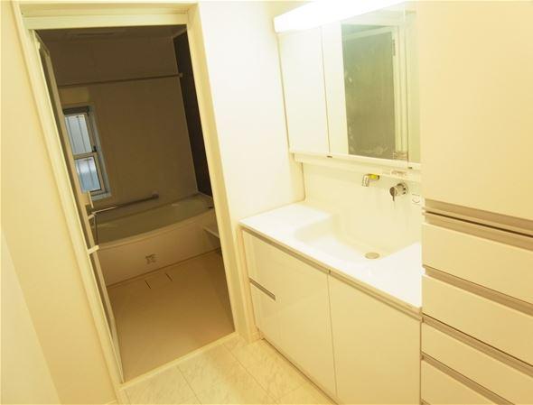 Wash basin, toilet. C Building basin