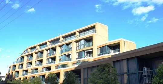 Local appearance photo. The building appearance simple and solid as a basic concept concrete wall construction