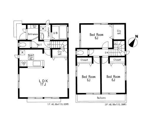 Floor plan. 57,800,000 yen, 3LDK, Land area 91.73 sq m , Building area 91.73 sq m floor plan