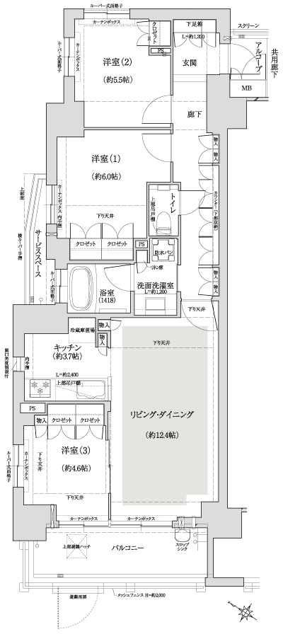 Floor: 3LDK, the area occupied: 76.2 sq m, Price: 60,500,000 yen (plan), now on sale