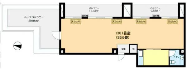 Floor plan. 1K, Price 48 million yen, Footprint 69.3 sq m
