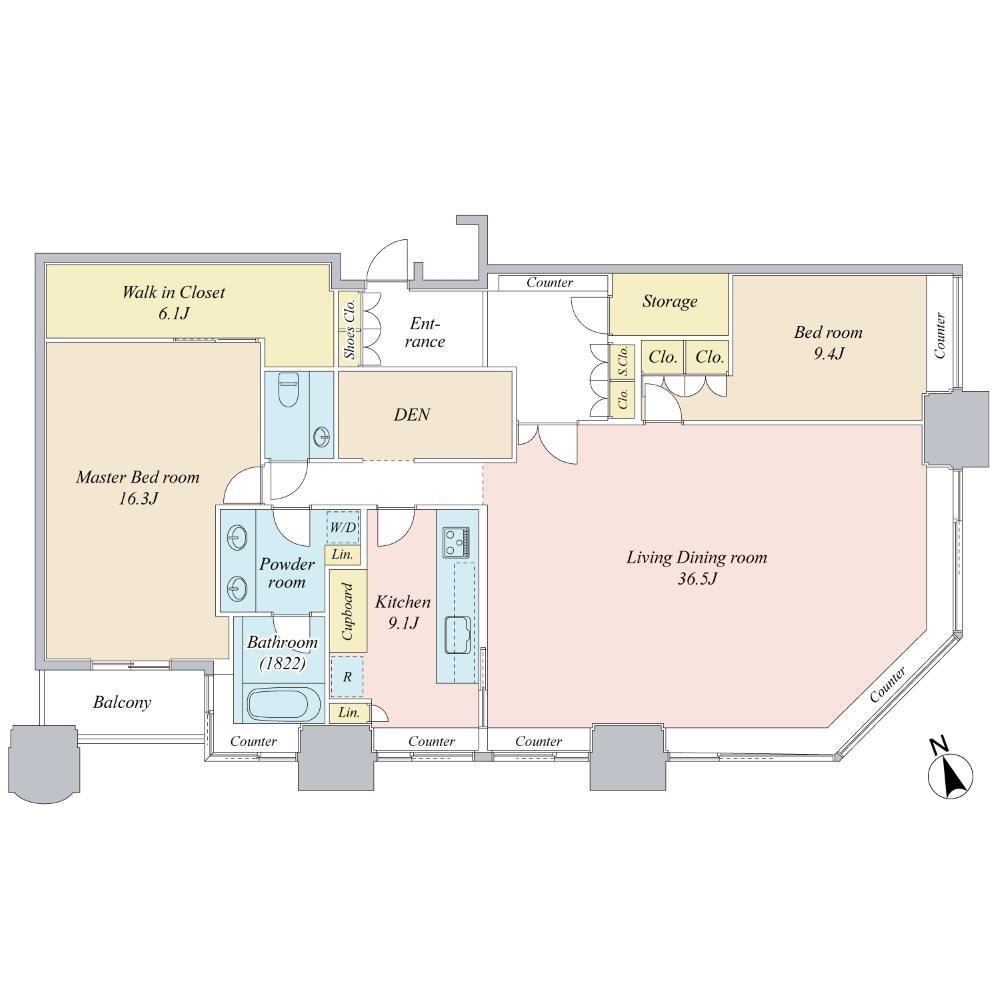 Floor plan. 2LDK + 2S (storeroom), Price 296 million yen, Footprint 169.33 sq m , Per balcony area 5.04 sq m southeast angle room, Yang per good Footprint 169.33 square meters