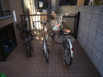 Entrance. Place for storing bicycles