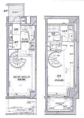 Floor plan. 1LDK, Price 42,800,000 yen, Occupied area 51.84 sq m , Balcony area 5.76 sq m