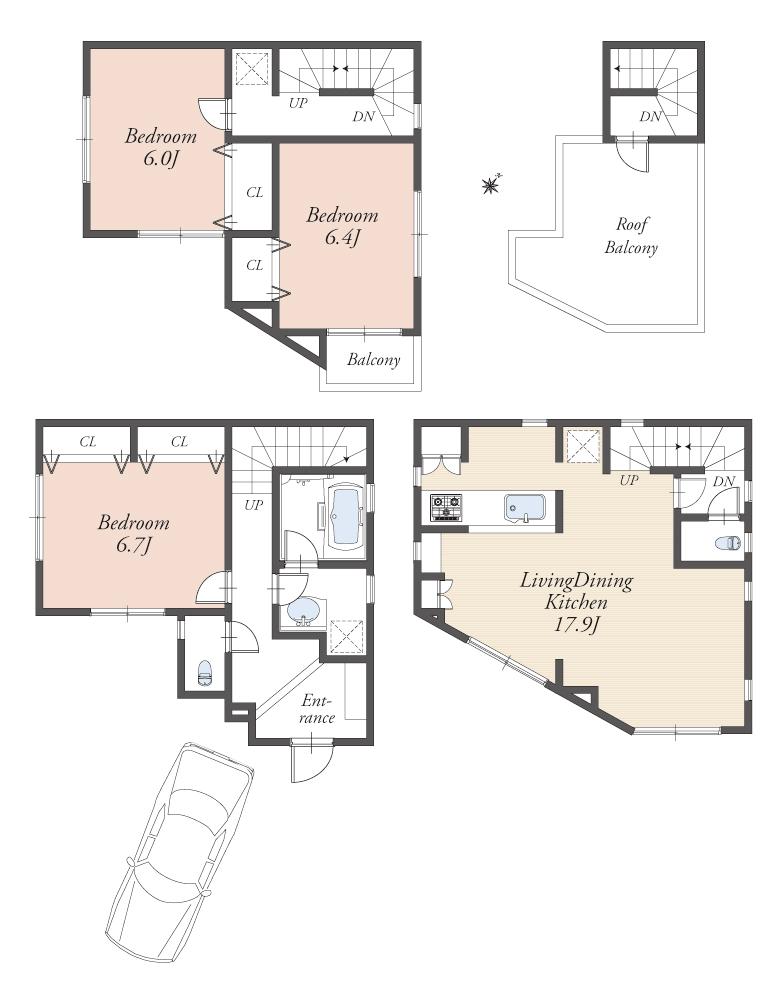Building plan example (floor plan). Building plan example Building price 18,360,000 yen Building area 96.19 sq m