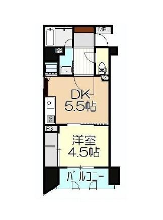 Floor plan. 1DK, Price 21,800,000 yen, Occupied area 25.85 sq m , Balcony area 3.9 sq m