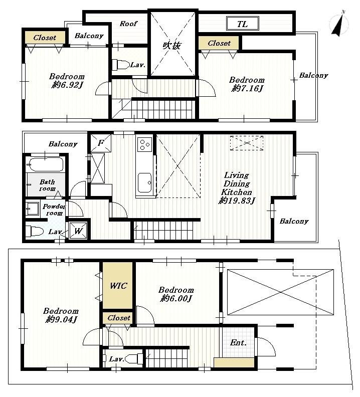 Building plan example (floor plan). Building plan example Building price 25 million yen, Building area 119.07 sq m
