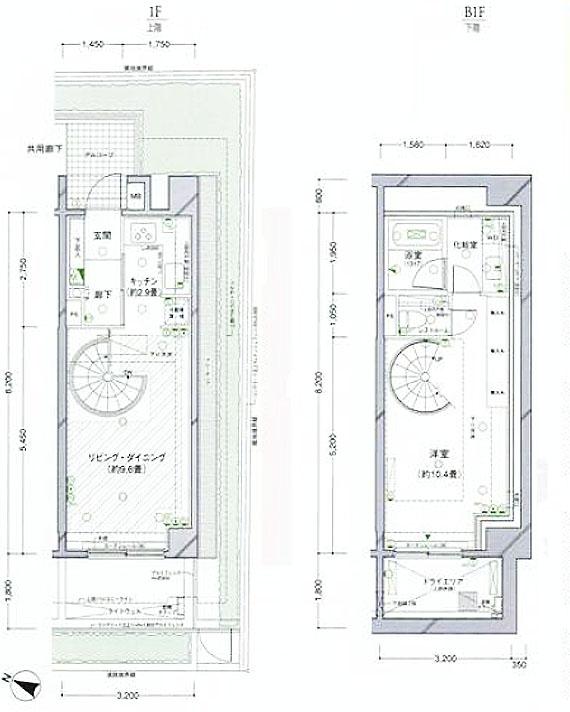 Floor plan. 1LDK, Price 42,800,000 yen, Occupied area 51.84 sq m , Balcony area 5.76 sq m Pierce code Yoyogi Sangubashi