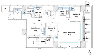 Floor: 3LDK, occupied area: 92.23 sq m, Price: 112 million yen, currently on sale
