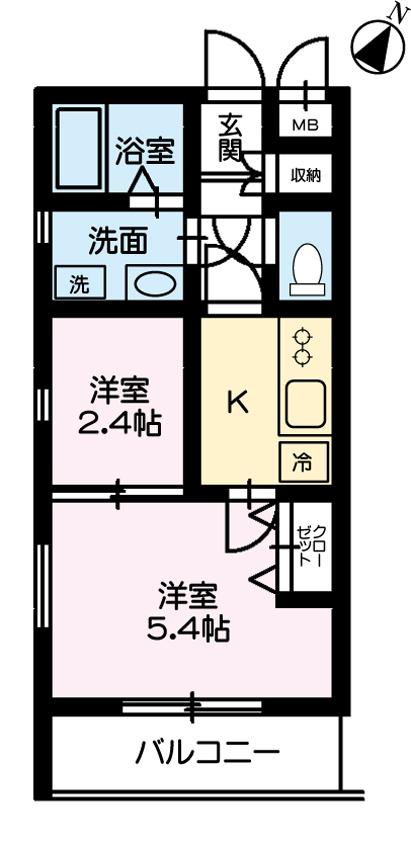 Floor plan. 1K + S (storeroom), Price 22,900,000 yen, Footprint 27.9 sq m , Balcony area 3.78 sq m