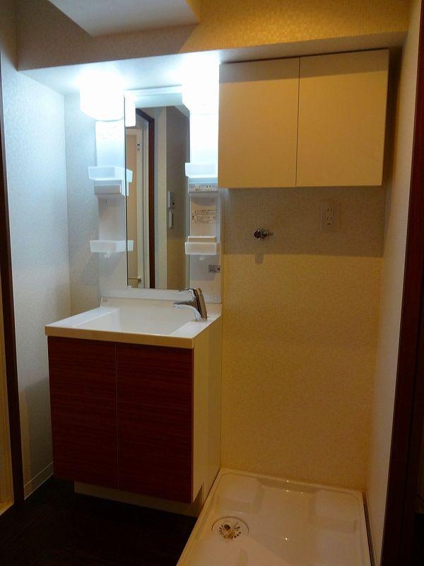 Wash basin, toilet. Bathroom vanity