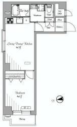 Floor plan. 1LDK, Price 21,800,000 yen, Occupied area 37.71 sq m , Balcony area 2.57 sq m of Mato