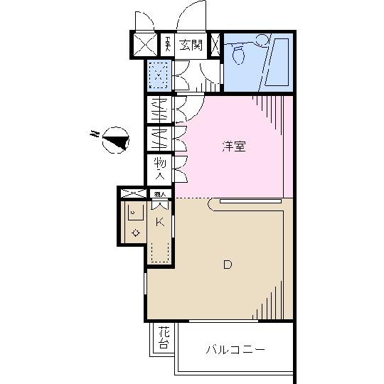 Floor plan. 1DK, Price 36,800,000 yen, Occupied area 34.28 sq m , Balcony area 4.76 sq m
