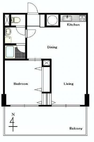 Floor plan. 1LDK, Price 31.5 million yen, Occupied area 47.54 sq m , Balcony area 8.5 sq m