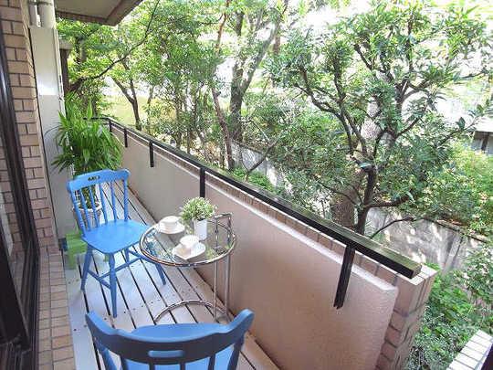 Balcony. balcony Trees throughout the grounds that there has been planted margin