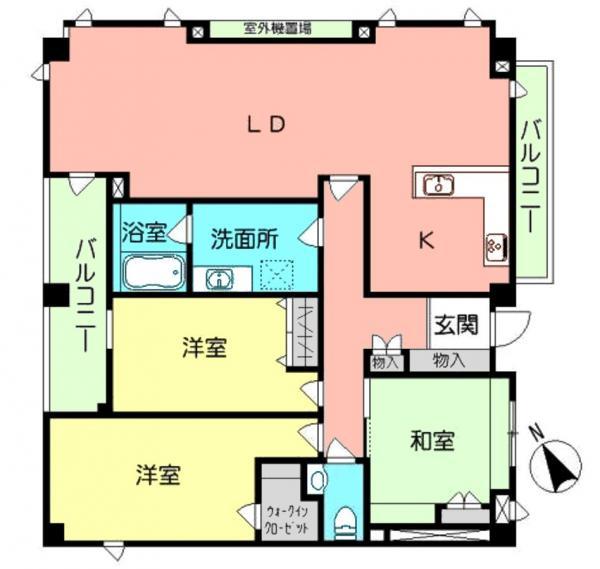 Floor plan. 3LDK, Price 84 million yen, Occupied area 94.82 sq m , Balcony area 11.44 sq m