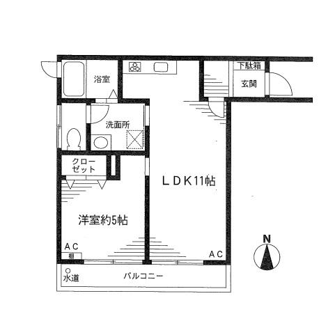 Floor plan. 1LDK, Price 13.8 million yen, Occupied area 33.33 sq m , Balcony area 4.18 sq m