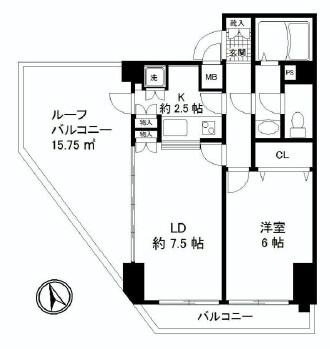 Floor plan. 1LDK, Price 34,990,000 yen, Occupied area 42.12 sq m , Balcony area 5.12 sq m