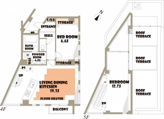 Floor plan. 2LDK, Price 79,800,000 yen, Occupied area 97.64 sq m , Balcony area 34.47 sq m