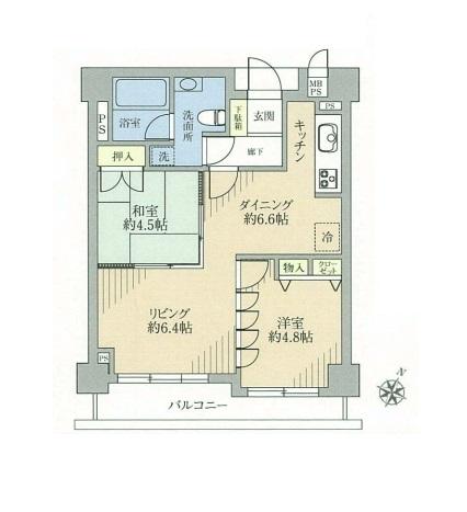 Floor plan. 2LDK, Price 39,800,000 yen, Occupied area 50.46 sq m