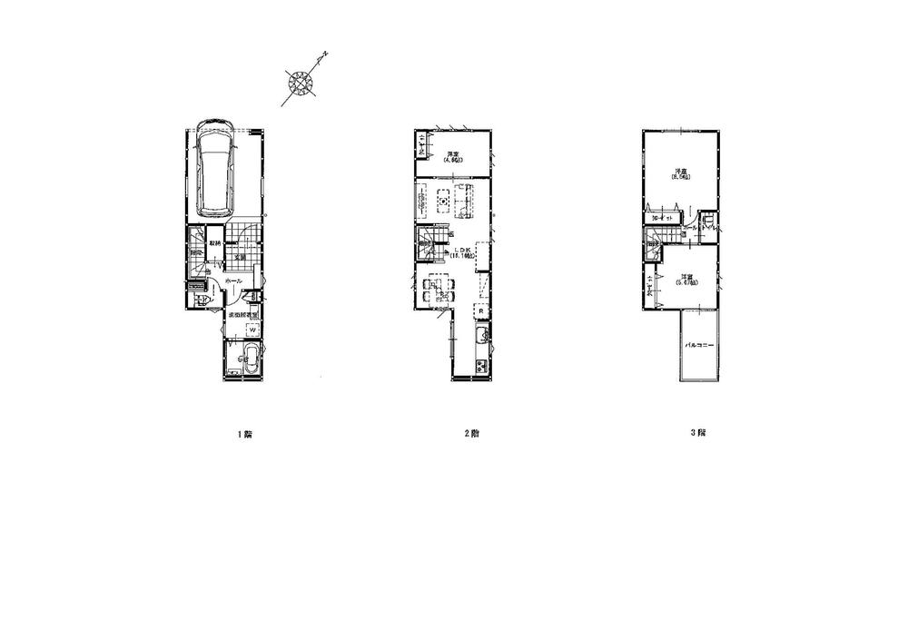 Building plan example (floor plan). Building plan example (Building 3) 3LDK, Land price 41,800,000 yen, Land area 55.88 sq m , Building price 17 million yen, Building area 88.66 sq m