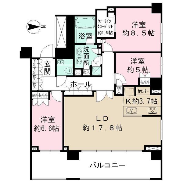 Floor plan. 3LDK, Price 100 million 34.8 million yen, Occupied area 99.79 sq m , Balcony area 23.88 sq m