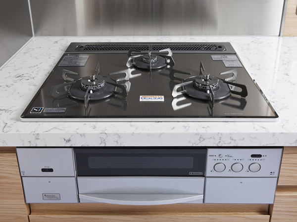 Kitchen.  [Glass top stove] Easy glass top specification of care. In addition to the various functions, It is a stove that were considered to safety.