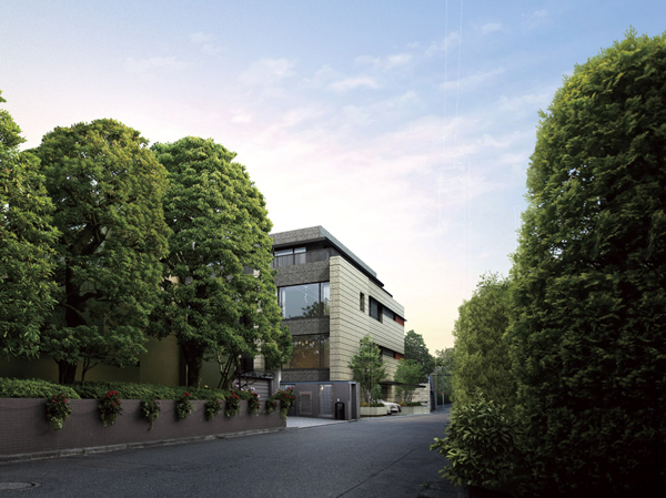 Buildings and facilities. I was asked to exterior design of <Sunwood Daikanyama Sarugakucho> is, While penetration in the lush greenery of Daikanyama Sarugakucho, Landscape beauty to further enhance the city of Quality. Become one of the identity of the city that eventually Sarugaku Daikanyamachō, It simple, I was pursuing the universal beauty. (Exterior view)