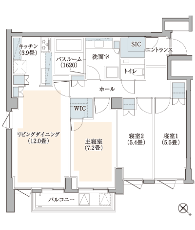 Floor: 3LDK + WIC + SIC, the area occupied: 82.2 sq m