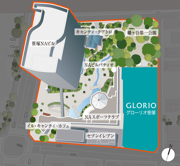 Surrounding environment. Of Sasazuka filled in silence nestling in the green park, Live the foremost seat. (Local peripheral view)