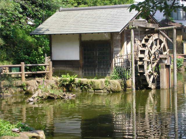 park. There is also a water wheel.