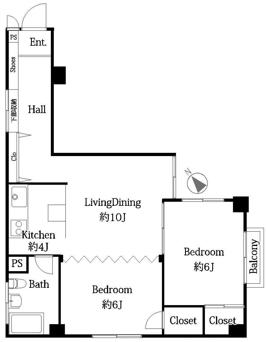 Floor plan. 2LDK, Price 29,800,000 yen, Occupied area 49.27 sq m