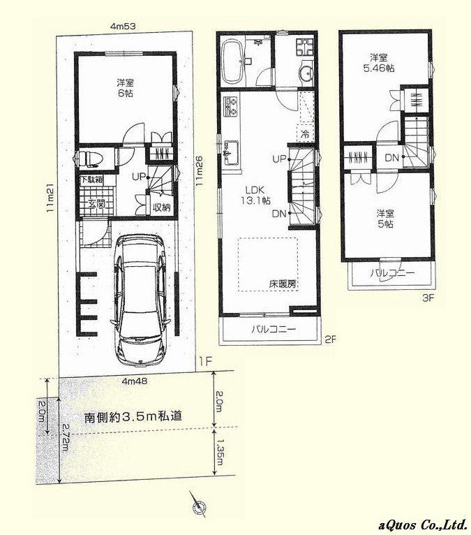Floor plan. 59,800,000 yen, 3LDK, Land area 50.64 sq m , Building area 82.61 sq m