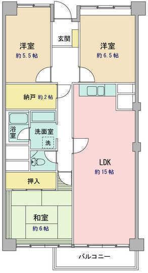 Floor plan. 3LDK, Price 54,800,000 yen, Occupied area 85.32 sq m , Balcony area 9.66 sq m floor plan