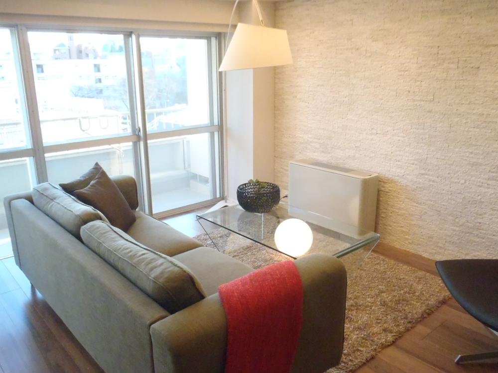 Living. Living room facing the balcony is bright
