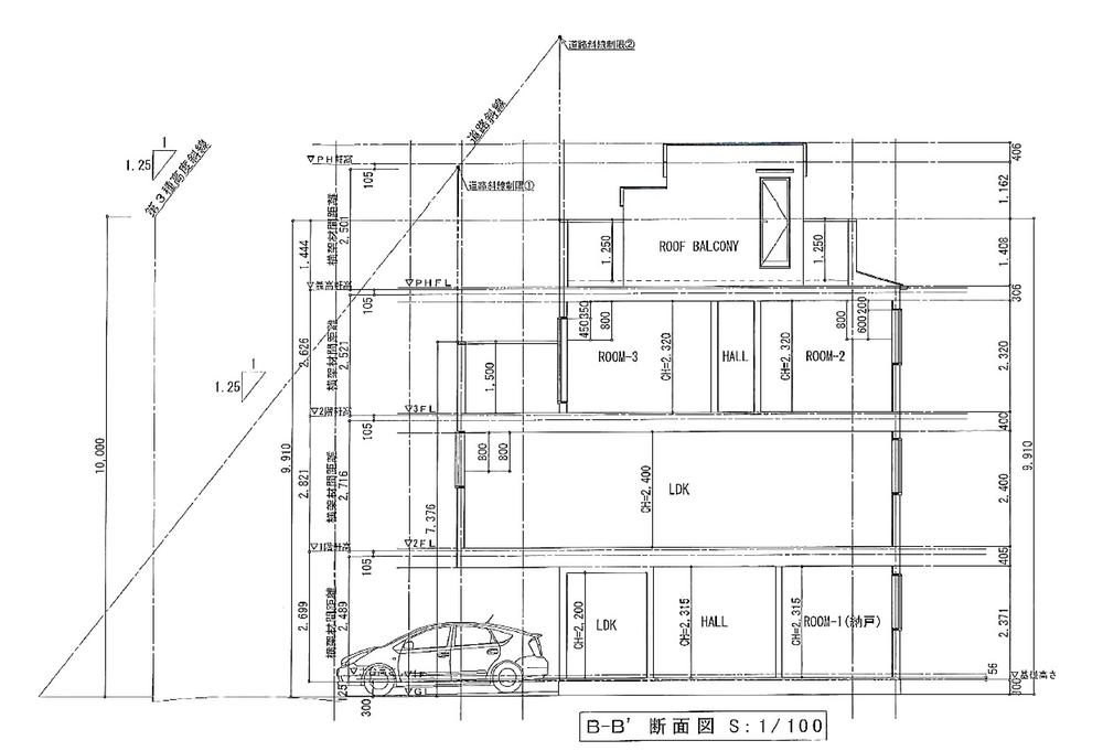 Floor plan. 59,800,000 yen, 3LDK, Land area 52.29 sq m , Cross-sectional view of a building area of ​​89.77 sq m dimension containing