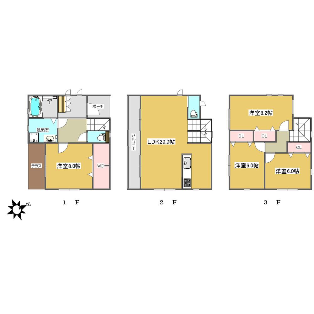 Building plan example (floor plan). Building plan example (B compartment) 4LDK, Land price 120 million yen, Land area 122.1 sq m , Building price 19,800,000 yen, Building area 120.06 sq m