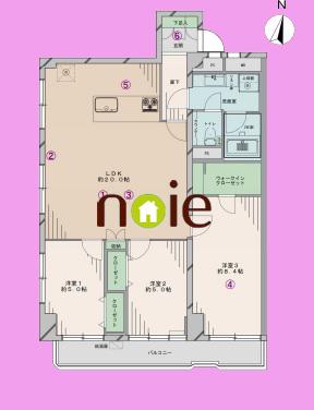 Floor plan. 3LDK, Price 59,800,000 yen, Occupied area 85.14 sq m , Balcony area 7.61 sq m ◆ Built date: 1981 ◆ Footprint: 85.14 sq m ◆ Floor: 3LDK + W ◆ Address: Shibuya-ku Hiroo 1-7-17