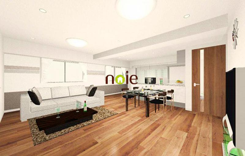 Living. ◆ About 14 Pledge spacious open and cozy living room ・ dining. Enjoy or talk with parents and children gathered nature and family, High-quality relaxation space to be able to spend freely. ◆ Accents Cross of wall-to-wall, stylish.