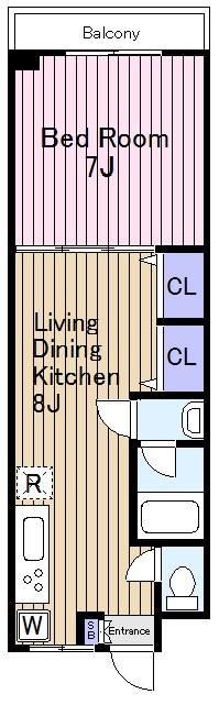 Floor plan. 1LDK, Price 22,800,000 yen, Occupied area 35.18 sq m , Balcony area 3.4 sq m