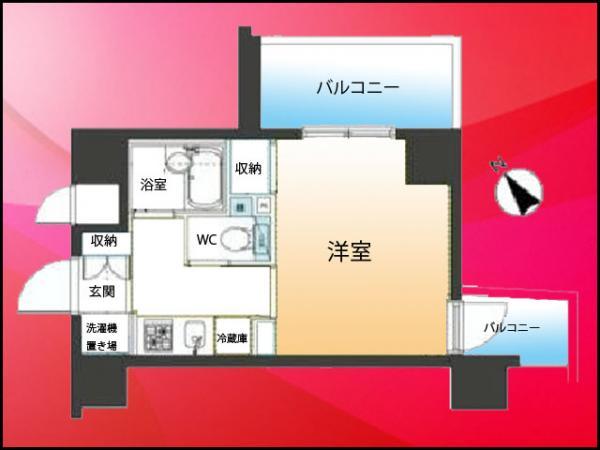 Floor plan. 1K, Price 21,800,000 yen, Occupied area 20.85 sq m