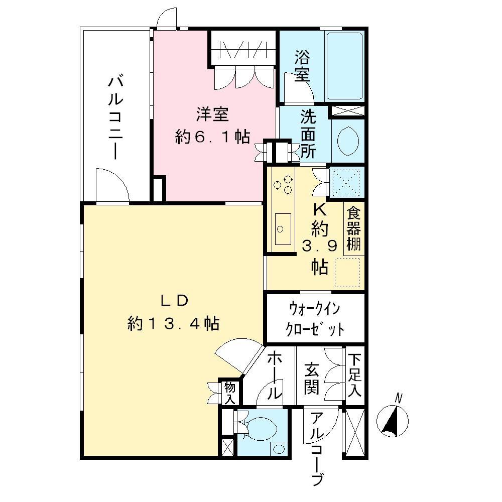 Floor plan. 1LDK, Price 49,800,000 yen, Occupied area 55.33 sq m , Balcony area 5.65 sq m indoor (December 2013) Shooting