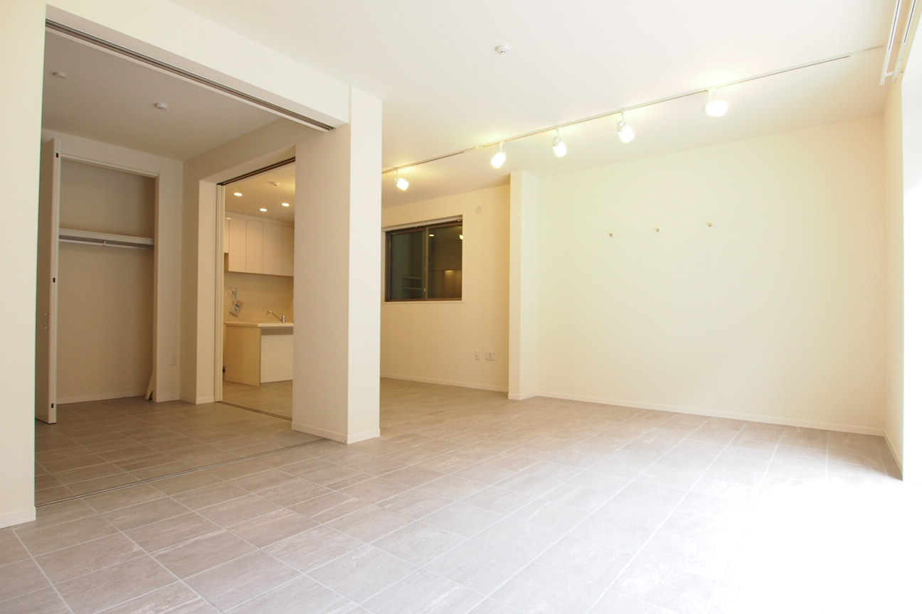 Living and room. Floors: Paste full of luxury terracotta tone tile.